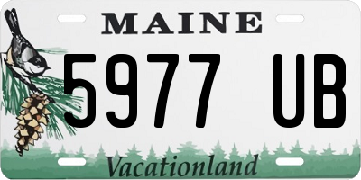 ME license plate 5977UB