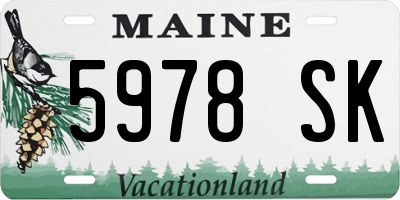 ME license plate 5978SK