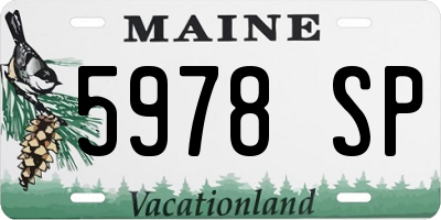 ME license plate 5978SP