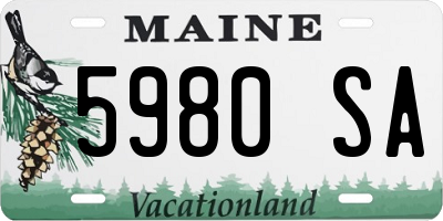 ME license plate 5980SA