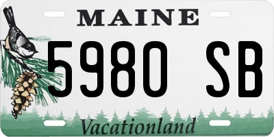 ME license plate 5980SB