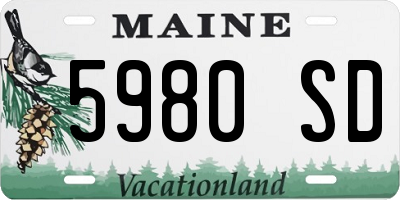 ME license plate 5980SD