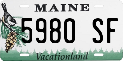 ME license plate 5980SF