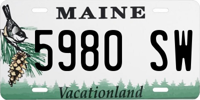 ME license plate 5980SW