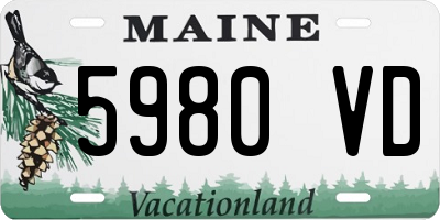 ME license plate 5980VD