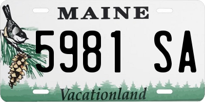 ME license plate 5981SA