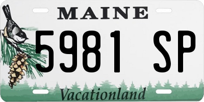 ME license plate 5981SP