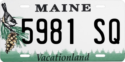 ME license plate 5981SQ