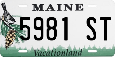 ME license plate 5981ST