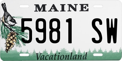 ME license plate 5981SW