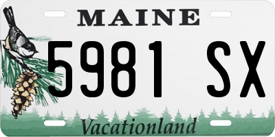 ME license plate 5981SX