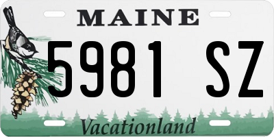 ME license plate 5981SZ