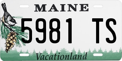 ME license plate 5981TS