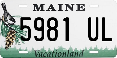 ME license plate 5981UL