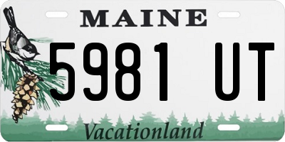 ME license plate 5981UT