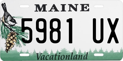 ME license plate 5981UX