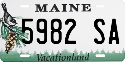 ME license plate 5982SA