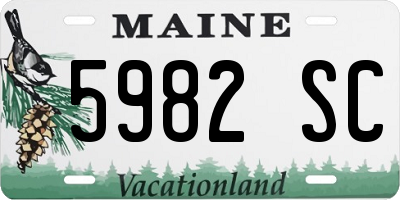 ME license plate 5982SC