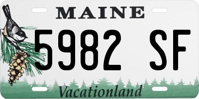 ME license plate 5982SF