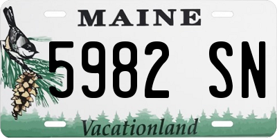 ME license plate 5982SN