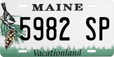 ME license plate 5982SP