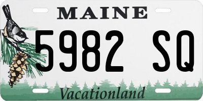 ME license plate 5982SQ
