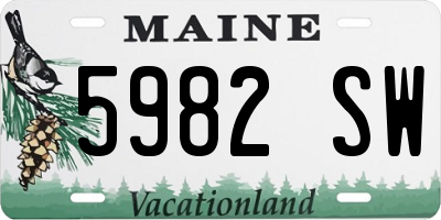 ME license plate 5982SW