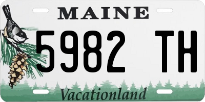 ME license plate 5982TH