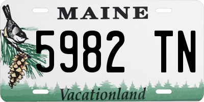 ME license plate 5982TN