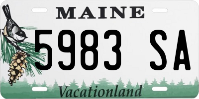 ME license plate 5983SA