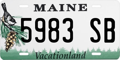 ME license plate 5983SB