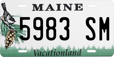 ME license plate 5983SM