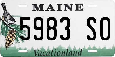 ME license plate 5983SO