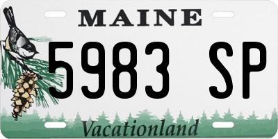 ME license plate 5983SP
