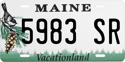 ME license plate 5983SR
