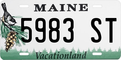ME license plate 5983ST