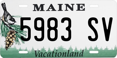 ME license plate 5983SV