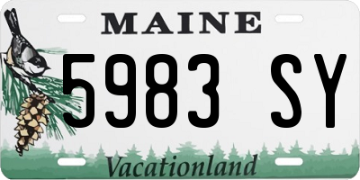 ME license plate 5983SY