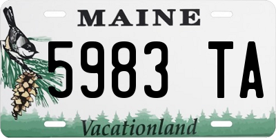 ME license plate 5983TA