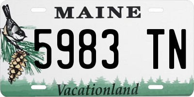 ME license plate 5983TN