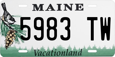 ME license plate 5983TW
