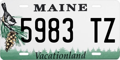 ME license plate 5983TZ