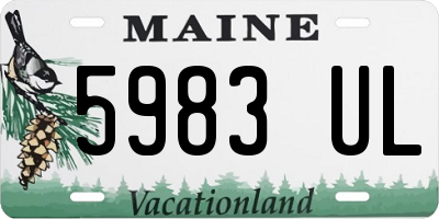 ME license plate 5983UL