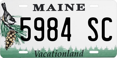ME license plate 5984SC