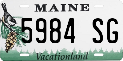 ME license plate 5984SG