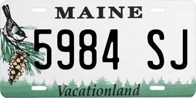 ME license plate 5984SJ