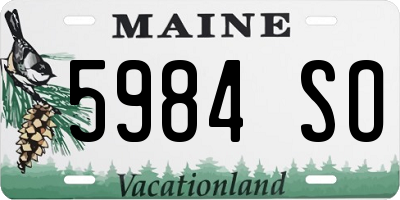 ME license plate 5984SO