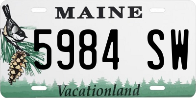 ME license plate 5984SW
