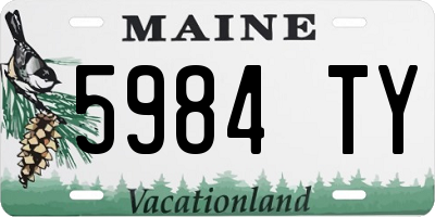 ME license plate 5984TY
