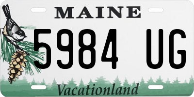 ME license plate 5984UG